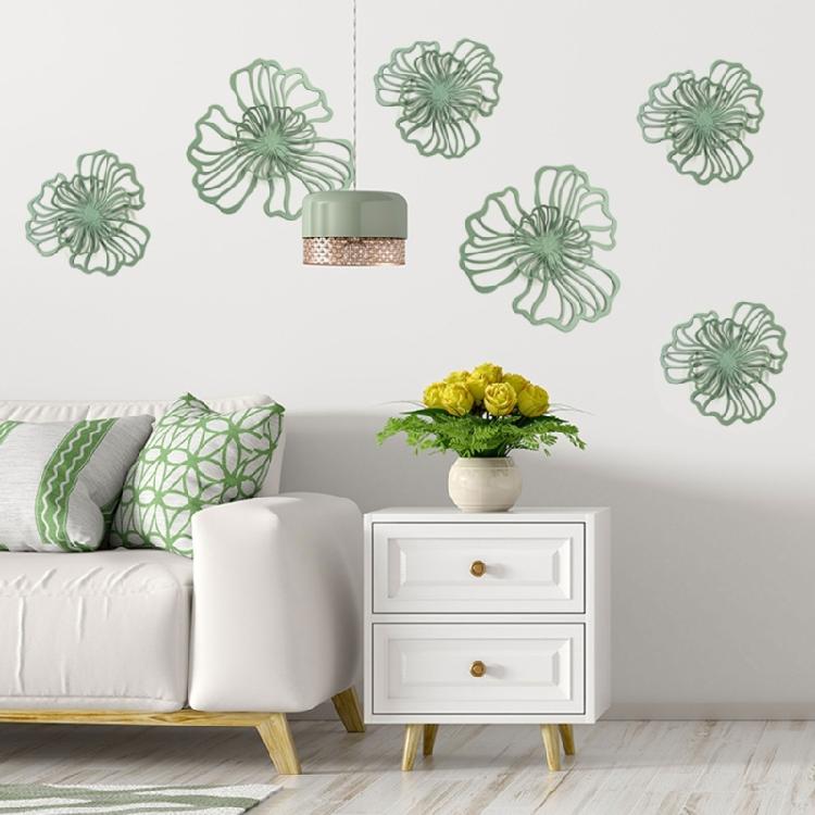 Langlebige Metall-Wandaufhängung, Mehrfarbiges Metallschild mit zweilagigen Blumen für Innendekorationen, Mehrfarbig, Doppellagig