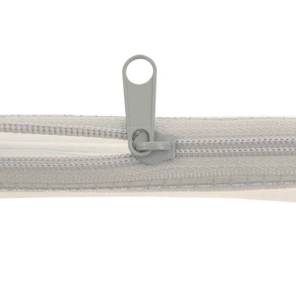 Kamio Japan Pen Case Flat Clear Pen Pouch Light Gray 201752