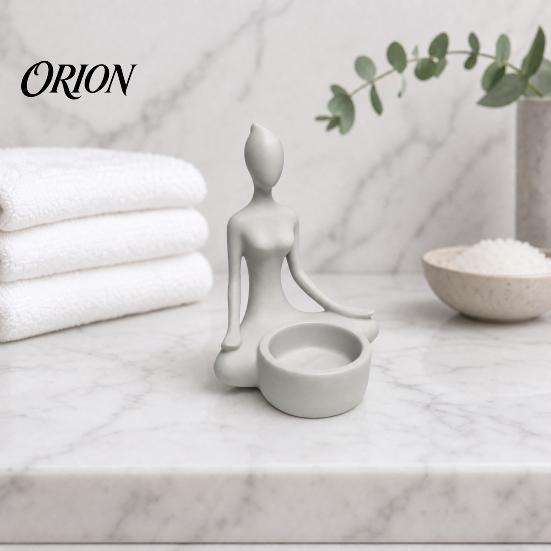 Accessorio Candela Stile Casa Portacandele Figura Seduta Stampato 3D, Supporto Candela Tealight Zen Yoga, Portacandele Minimalista Decorazione per Scrivania Mensola, Regalo Mindfulness per Yogis