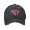 Unisex Katzenauge PINKY UP K-Pop Print Hüte Vintage Used Washed Baseballkappe Verstellbar