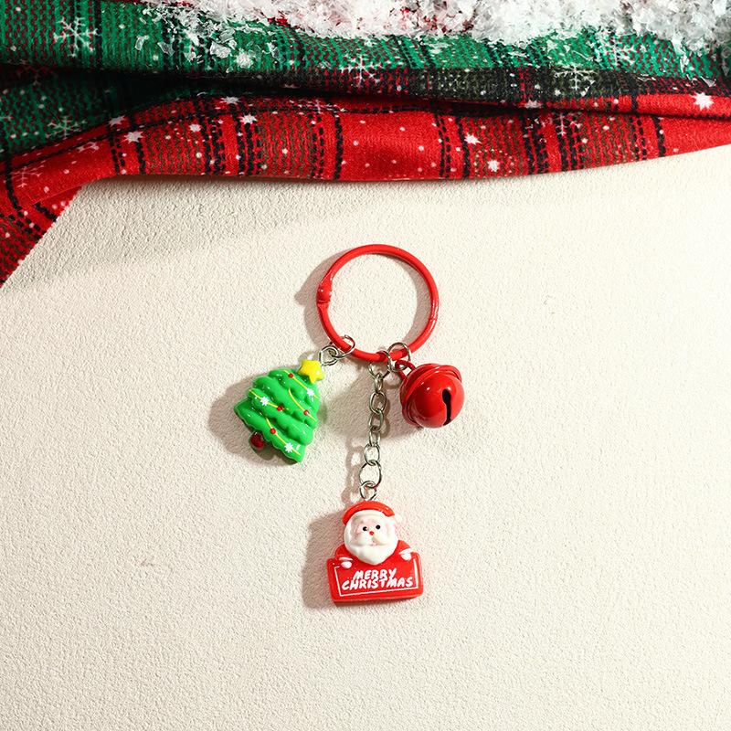 Christmas Gift Keychain Cartoon Santa Claus Gingerbread Man Pendant Key Ring Backpack Hanging Decoration Xmas New Year Gift