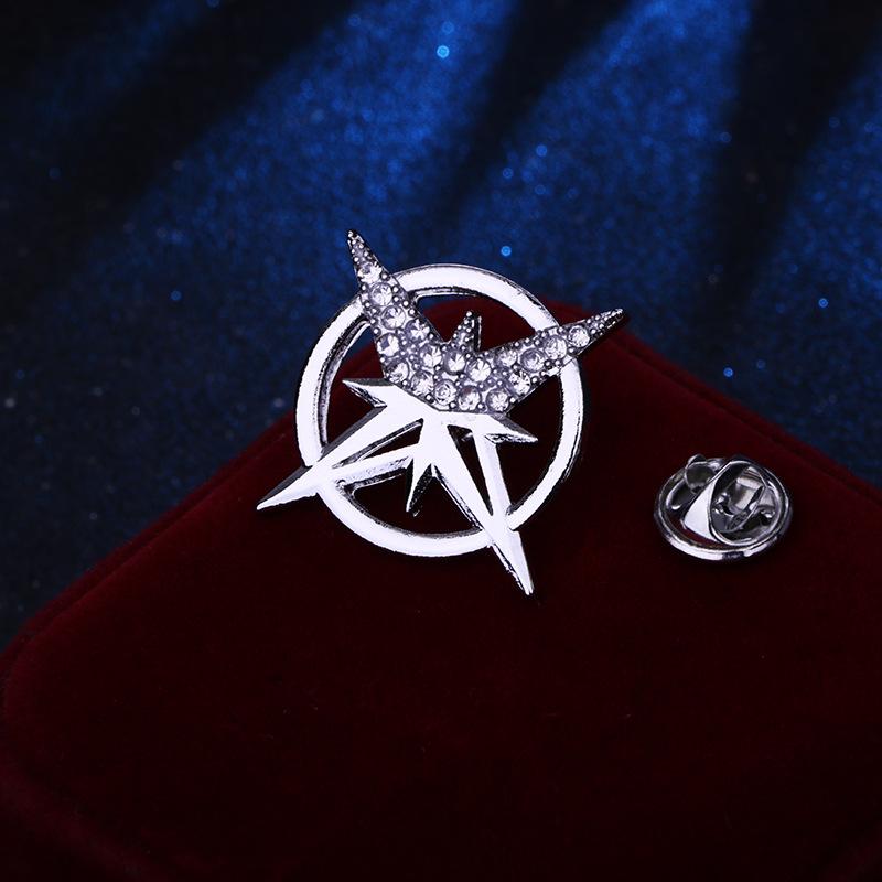 Korean Fashion Metall Stern Brosche Pins Strass Kristall Abzeichen Revers Pin Herren Anzug Hemd Kragen Luxulry Broschen Schmuck Geschenke