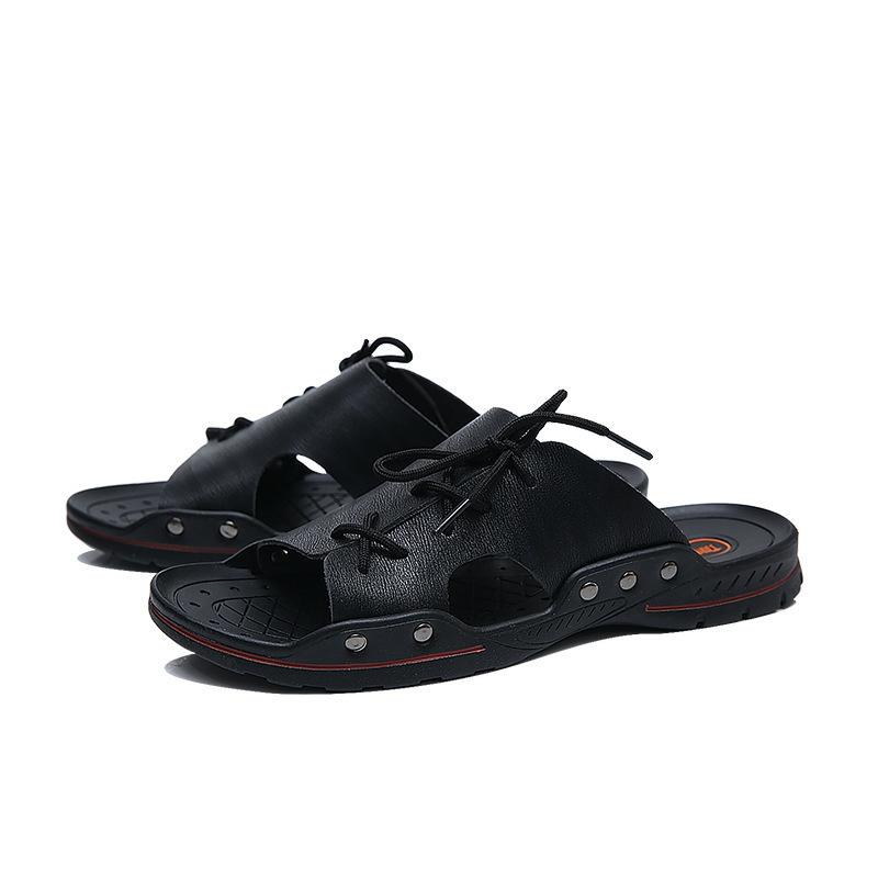 Summer sandals leather slippers outdoor non-slip beach shoe size