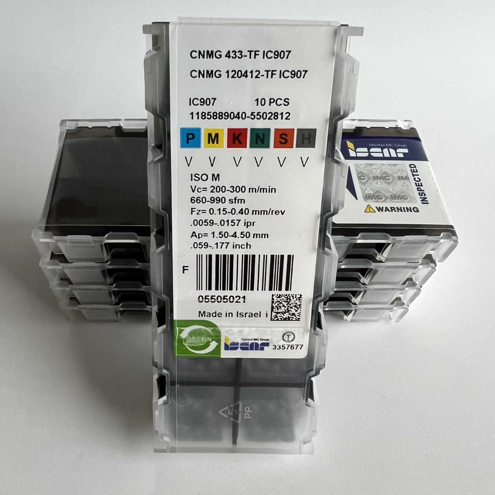 

ISCAR / CNMG120412-TF IC907 /Industrial indexable Carbide Inserts 10 PCS