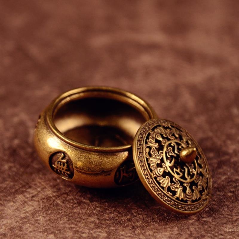 1 Stück Retro Opper Räuchergefäß Zwölf Tierkreiszeichen Räuchergefäß Messing Räucherstäbchenhalter mit Deckel Sandelholz Räuchergefäß Buddhismus Heimdekor
