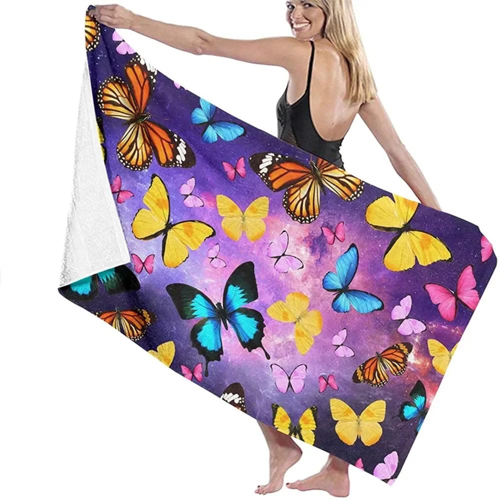 Butterfly Beach Towel Microfiber Quick Dry Sand Proof Soft Bath Pool Travel Camping Home Decor Picnic For Women Men Kids Gifts