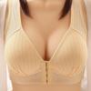 Plus Size Front Closure Wire-Free Push-Up Bra with Side Support for Mature Women