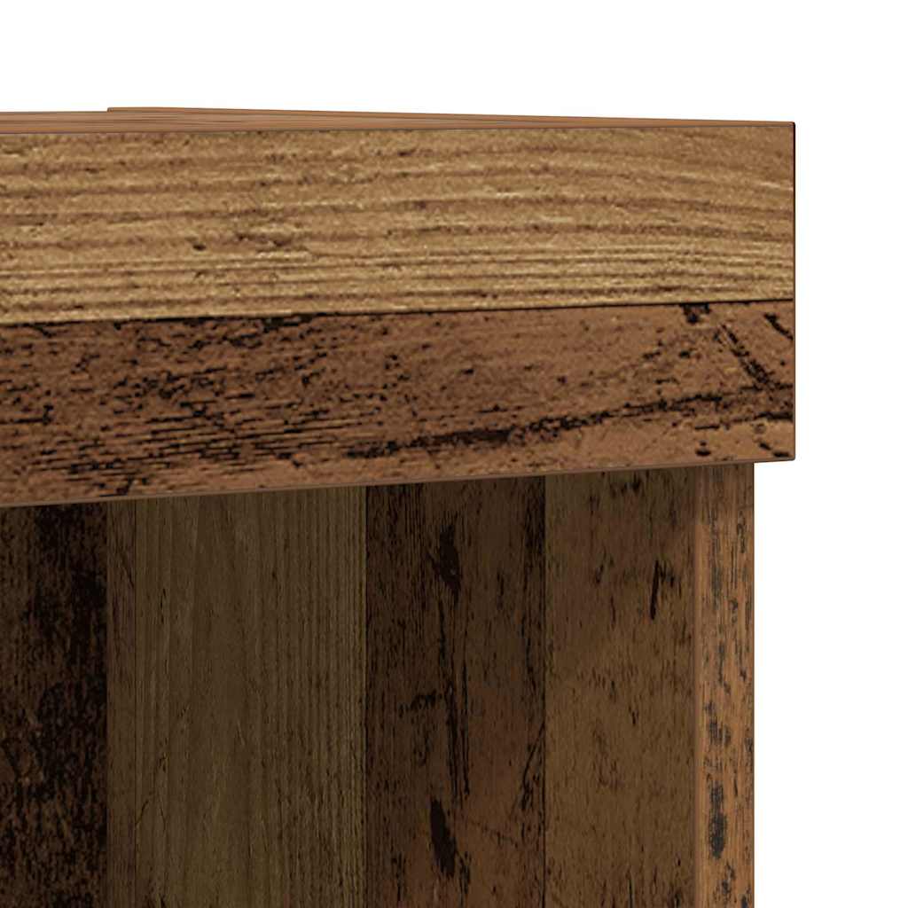 Wall Mounted TV Cabinet with LED Vintage Wood Finish 60 x 30 x 40 cm Engineered Wood