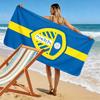 Leeds United 2D Flachdruck Strandtuch, Großes Weiches Schnelltrocknendes Handtuch für Strand Camping Schwimmen