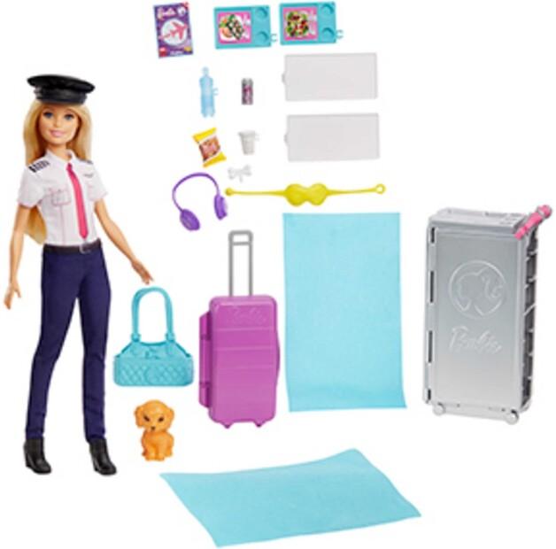 Set de păpuși cu accesorii Barbie Avion + Pilot