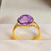 Amethyst Oval Cut With 925 Sterling Silver Gold Plated Ring For Men's #A669 JL375657078465
