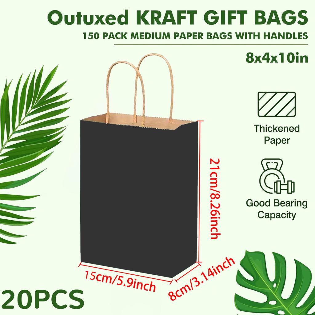 Paper Bags with Handles, Gift Bags Bulk, Retail Bags, Shopping, Milk Tea bags, Eco-friendly Portable Bags