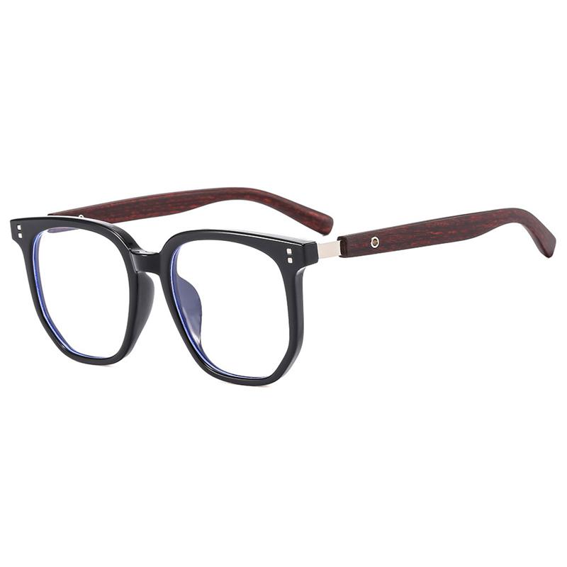 

Женские и мужские очки TR90 с деревянной оправой, квадратная оправа, анти-синий свет, оптические очки