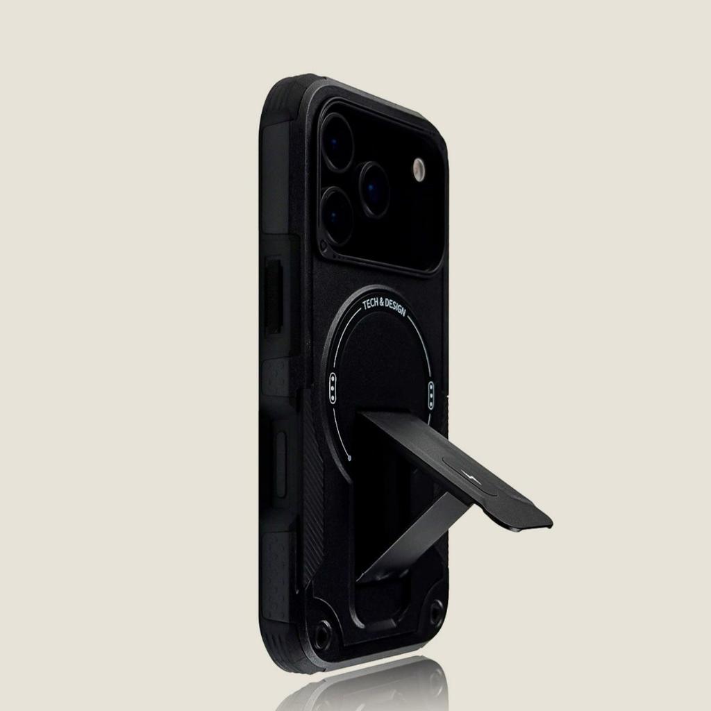 Shockproof armor Invisible Stand Bracket Magsafe Case For iPhone 17 16 15 14 13 12 Pro Max Sturdy Magnetic Wireless Charge Cover
