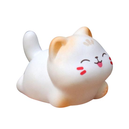 Mini Resin Cat Figurine Cute Cat Animal Models Miniature Ornaments for Cake Topper Micro Landscape Dollhouse Garden Home Desk Decor