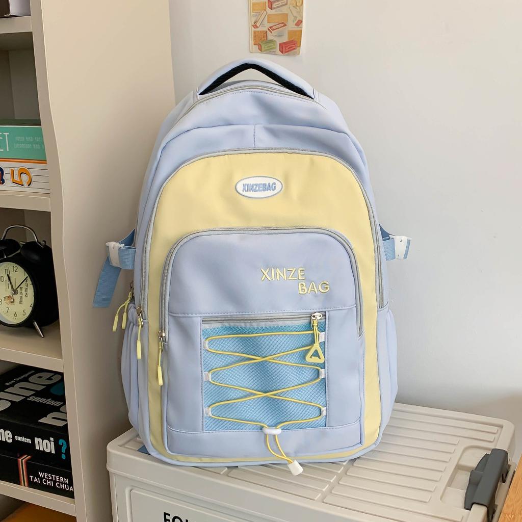 High-value student schoolbag female cute simple girl backpack junior high school students casual large-capacity backpack tide
