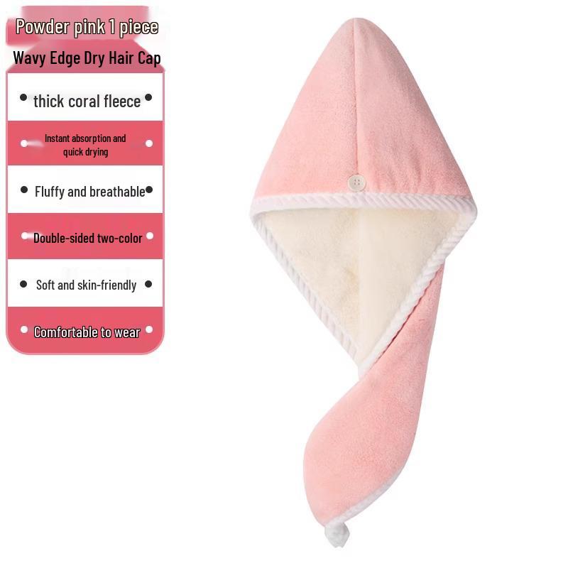 Быстросохнущая двухслойная женская шапочка-полотенце для волос - Впитывающая, эффективная обертка для ванны One size