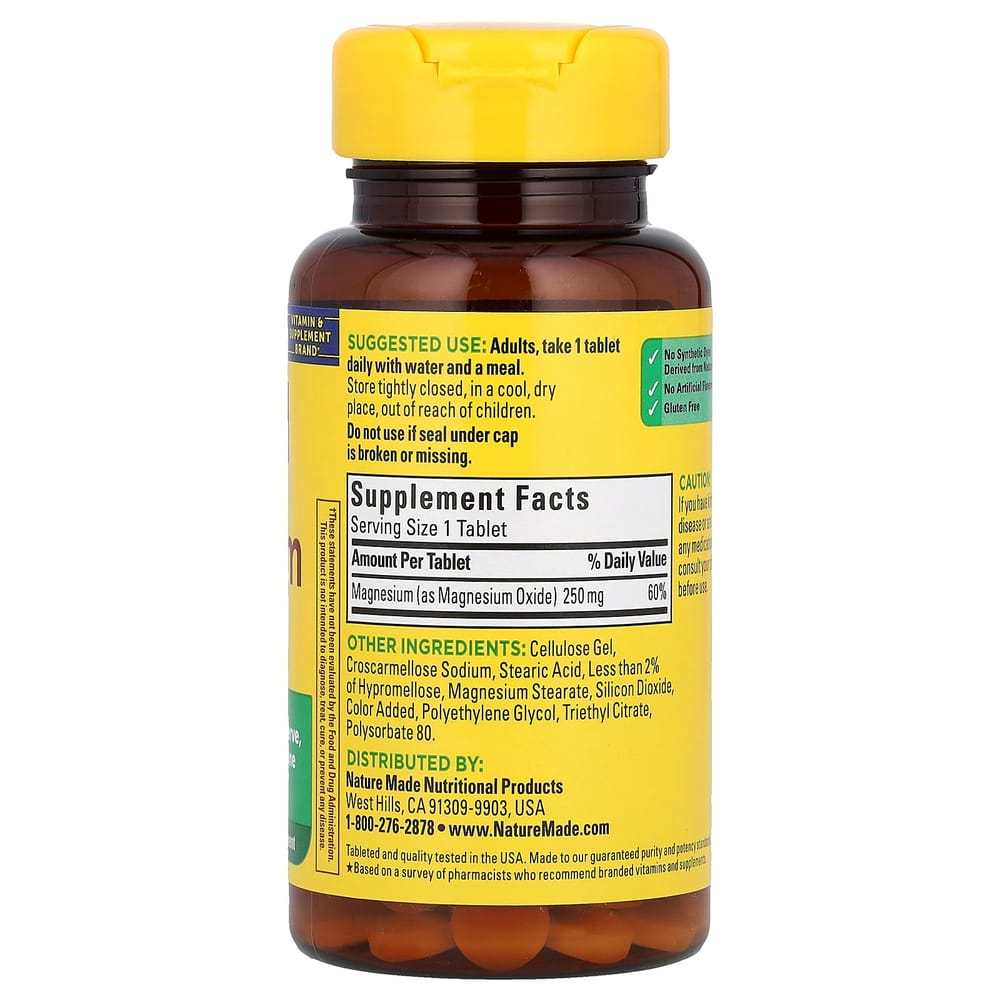 Nature Made Magnesium 250mg 100 Tablets