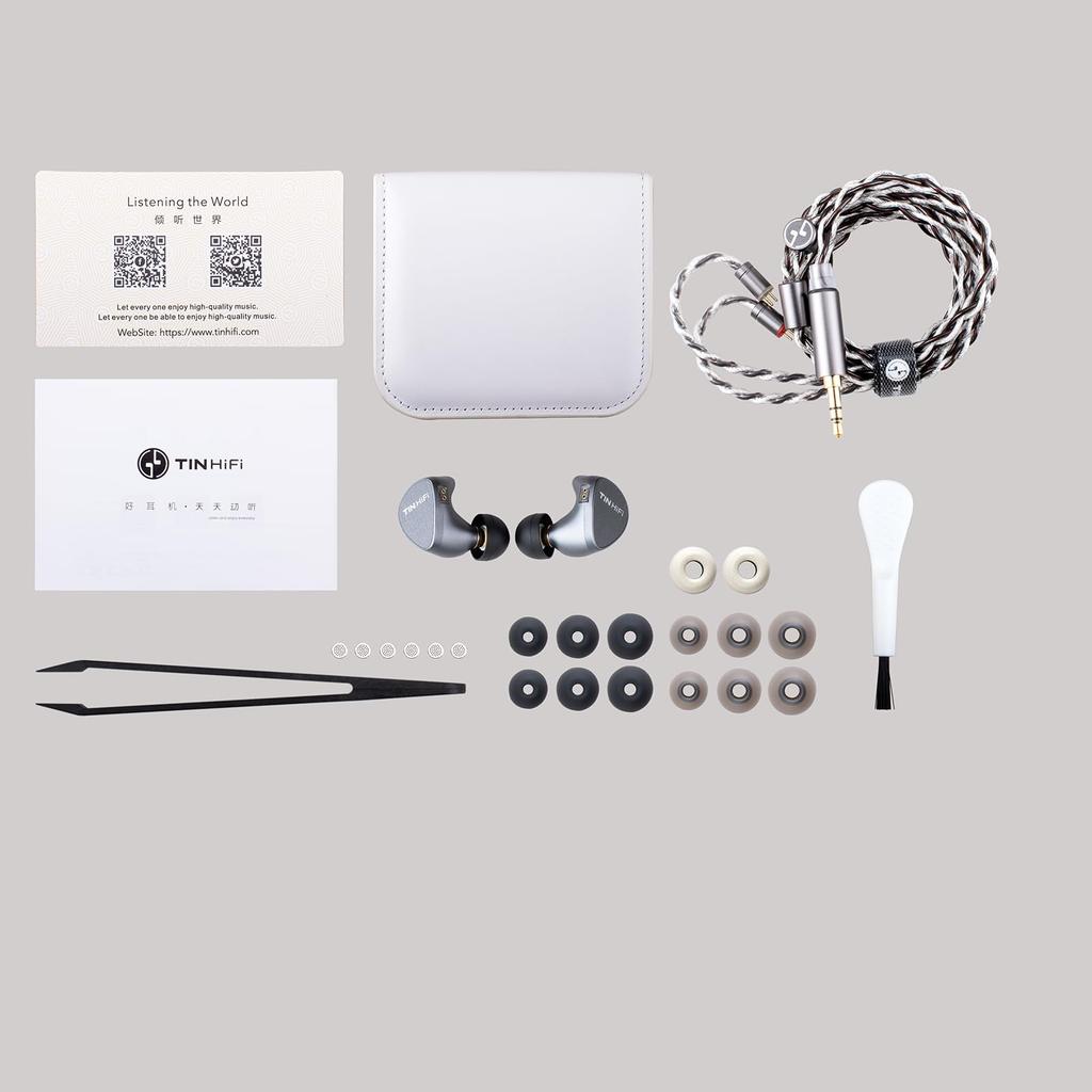 TINHiFi T5S Wired Earphones, Unique 10mm Topping Diaphragm Dynamic Driver HiFi IEMs Earphones, Wired Earphones with Detachable 0.78mm 2-Pin Cable,