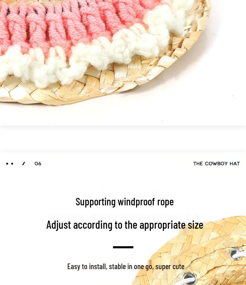 Handmade Woven Straw Hat for Weilai Nomi Robot - Car Interior Decoration for ES6/ES8
