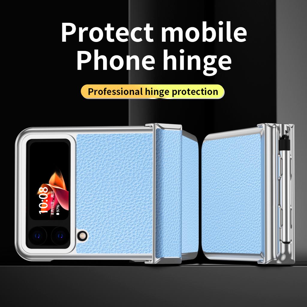 Husă din piele cu design S Pen rezistent la șocuri pentru Samsung Galaxy Z Flip4 Flip 4 Flip3 Flip 3 Zflip4 Husă anti-alunecare pentru Samsung Flip4