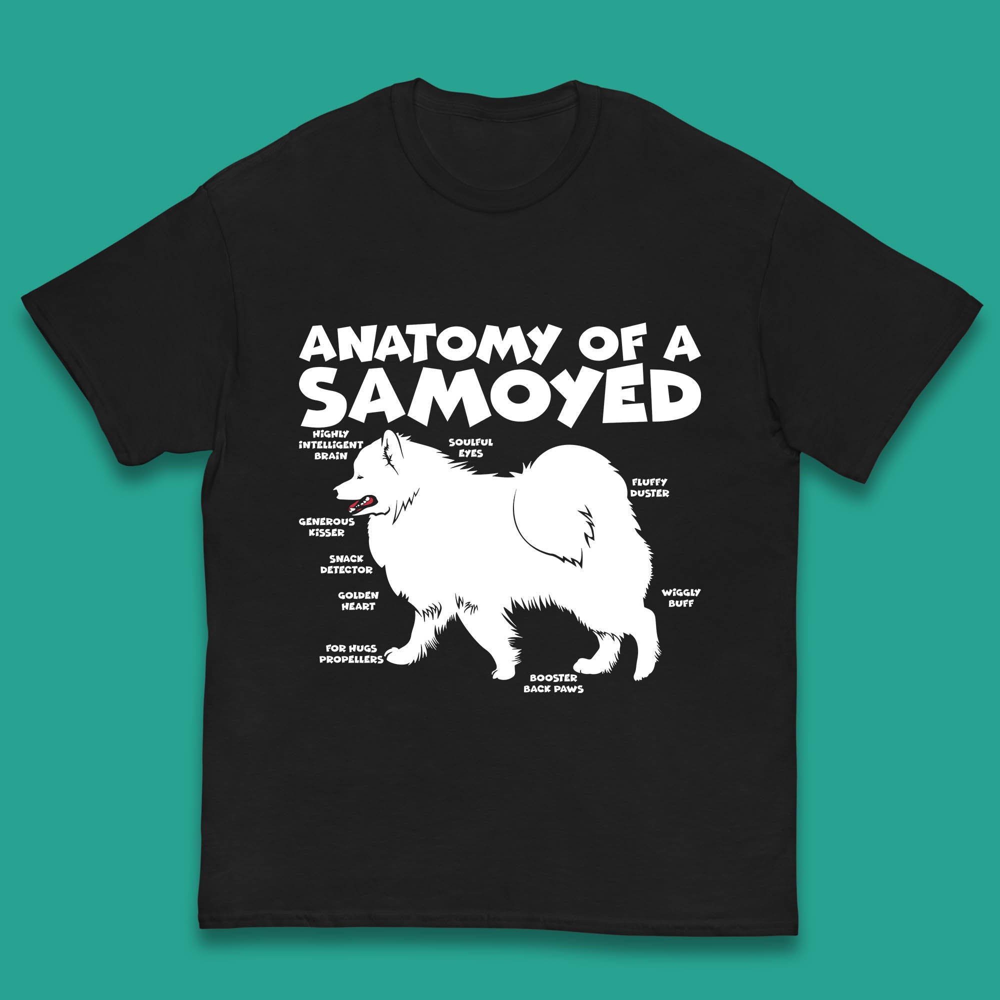 Anatomy Of A Samoyed Funny Dog Body Dog Lover Samoyed Dog Humorous Anatomy Kids T Shirt 140