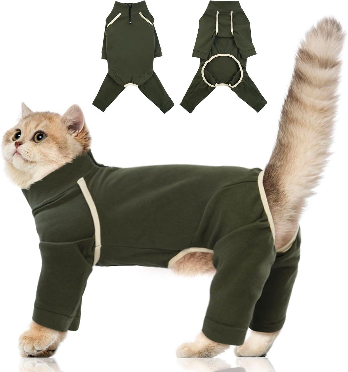 

Sphynx Cat Anti-Shedding Onesie, Pajamas, and Postpartum Recovery Suit for Cats XS армия зеленый