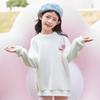 Girls' Winter Mid Year Big Children's Winter Clothing Loose Round Neck Top