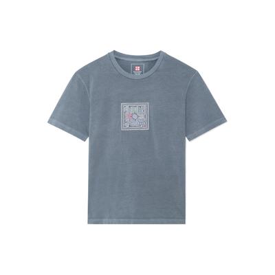 Li Ning T Shirts Unisex Gray Crew Neck Moderate Straight Fit AHSS144-1