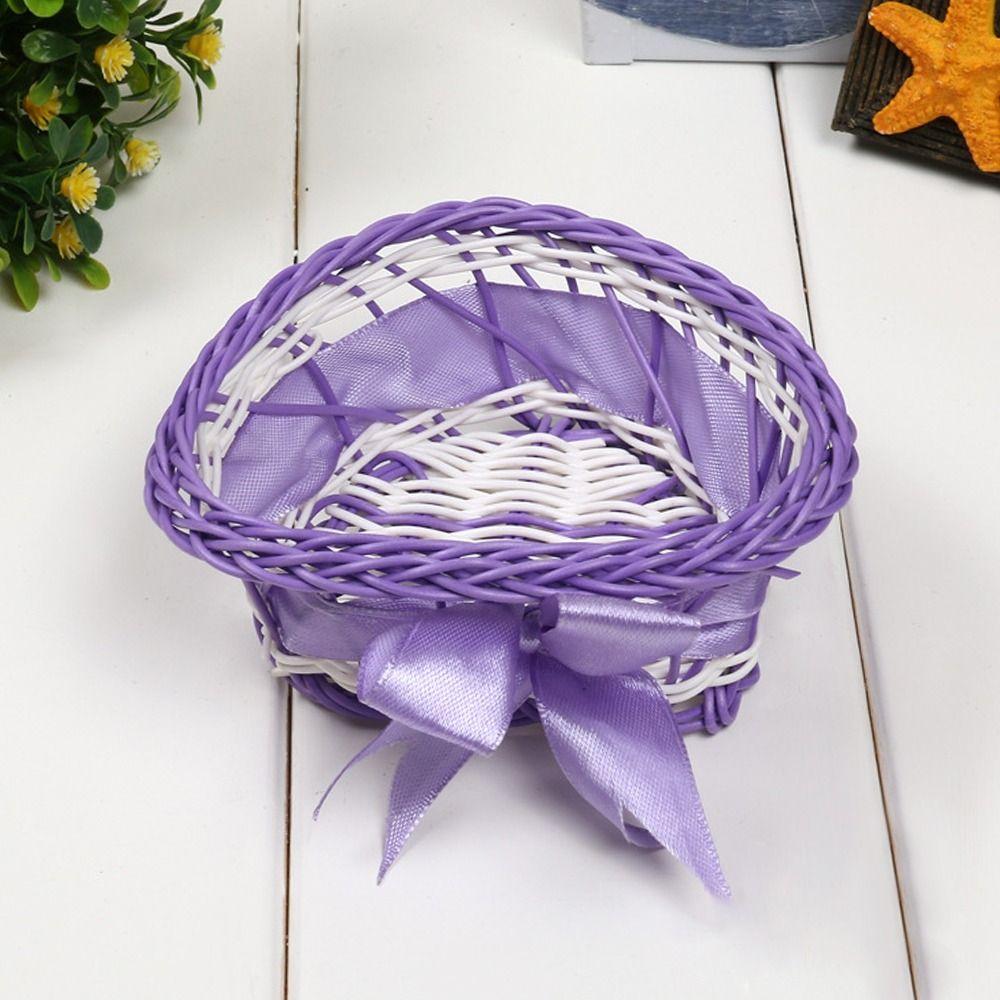 Beautiful Hand Made Flower Storage Basket Hand-Woven Round/Oval Shape Wicker Flower Basket Shopping Storage Hamper Basket