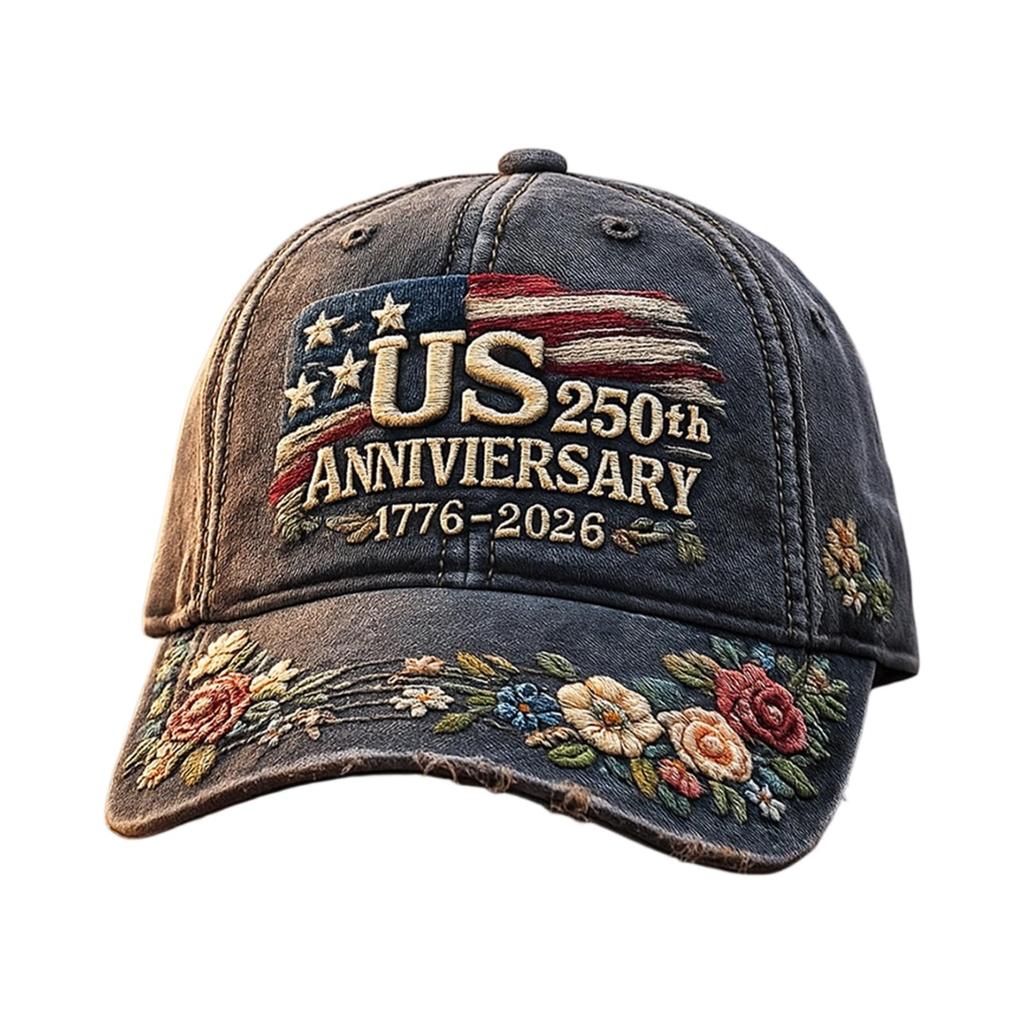 Usa Patriotic Baseball Cap 1776- 250Th Anniversary Vintage Floral Embroidered Unisex Hat For Fourth Of July