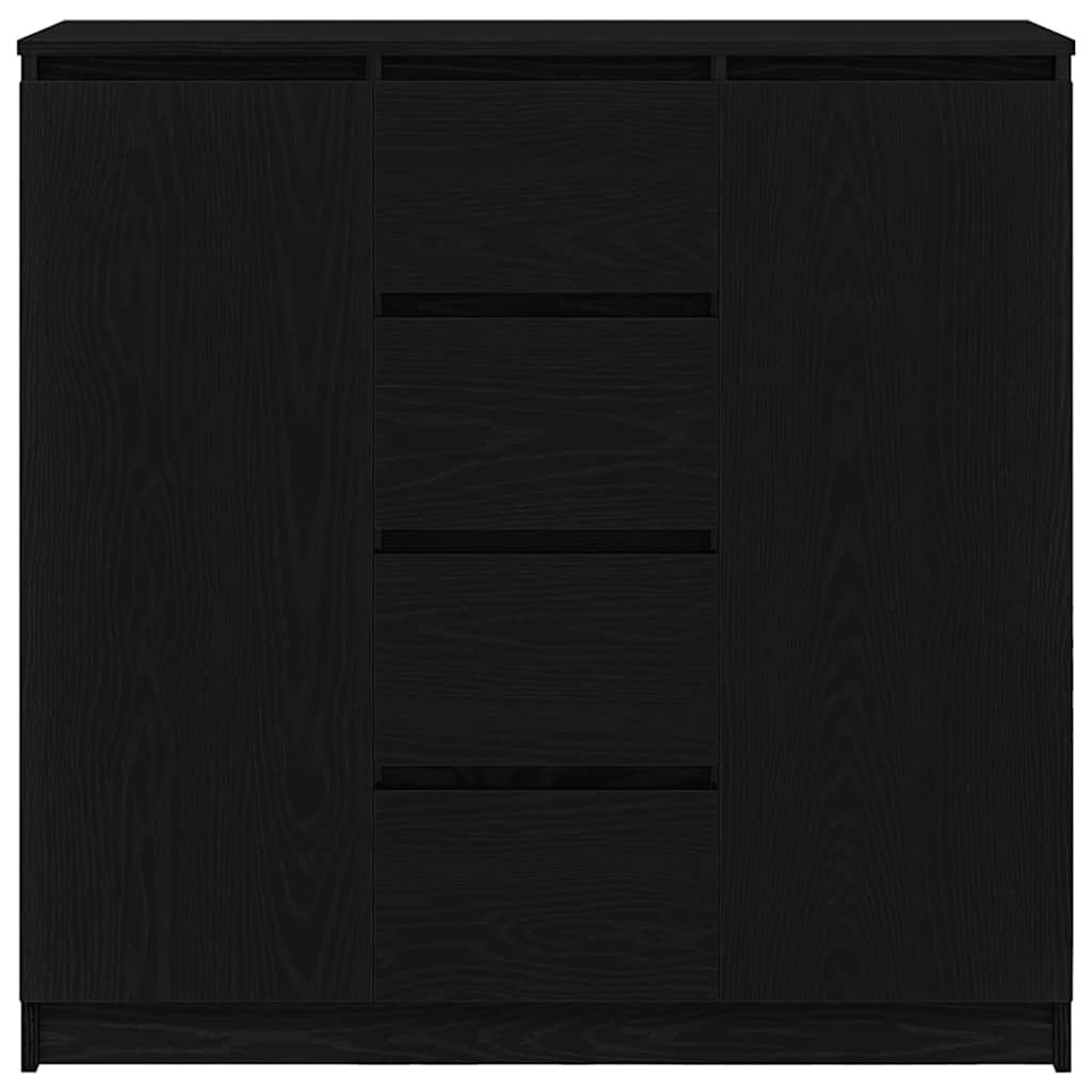 Sideboard with Drawers Black Oak Effect 100.5 x 35 x 98.5 cm