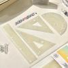 Transparent Stylish Student Exam Ruler Set: Includes Straight Ruler, Square, and Protractor In Multi-Size Options