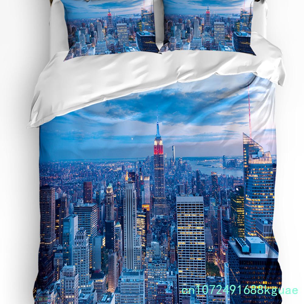 3pcs Bedding Set Canada Lake Landscape Rock Mountain Peaks Trees Duvet Cover Pillow Case Boy Kid Teen Girl Bedding Covers Set