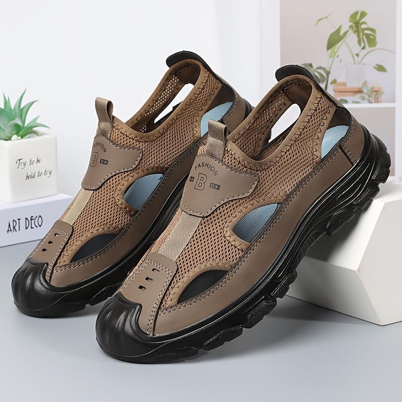 Men'S Casual Street Sandals Solid Color Round Toe Sandals Non-slip Design for Hiking, Outdoor Activities and Daily Wear
