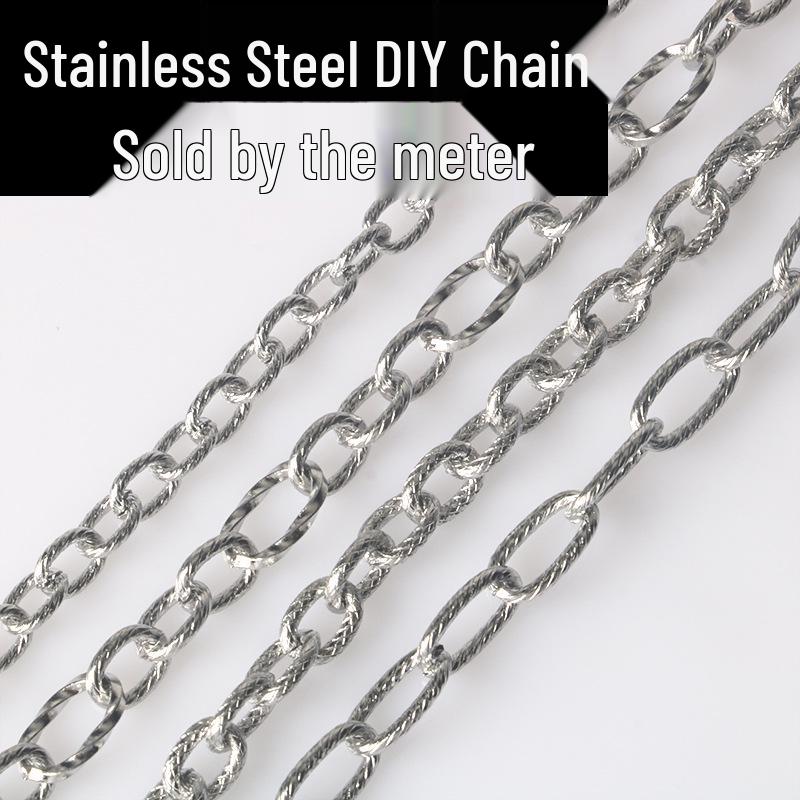 Oval Thread Stainless Steel & Titanium Chain for DIY Jewelry Accessories