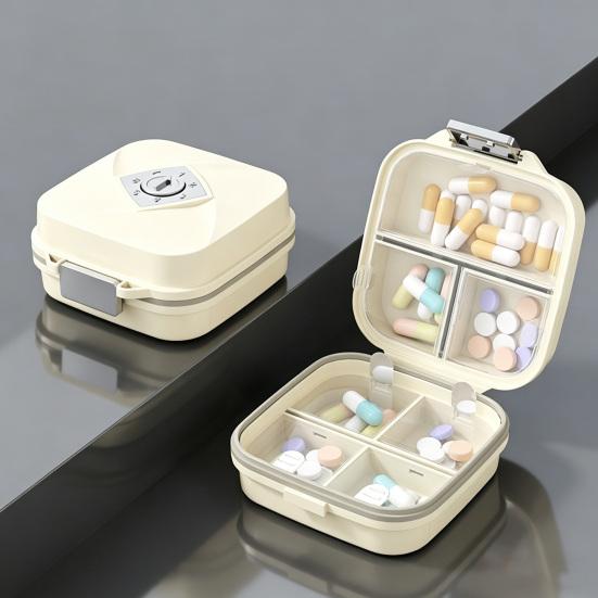 Pill Box with Sealing Ring And 7 Compartments Organizer Moisture Protection