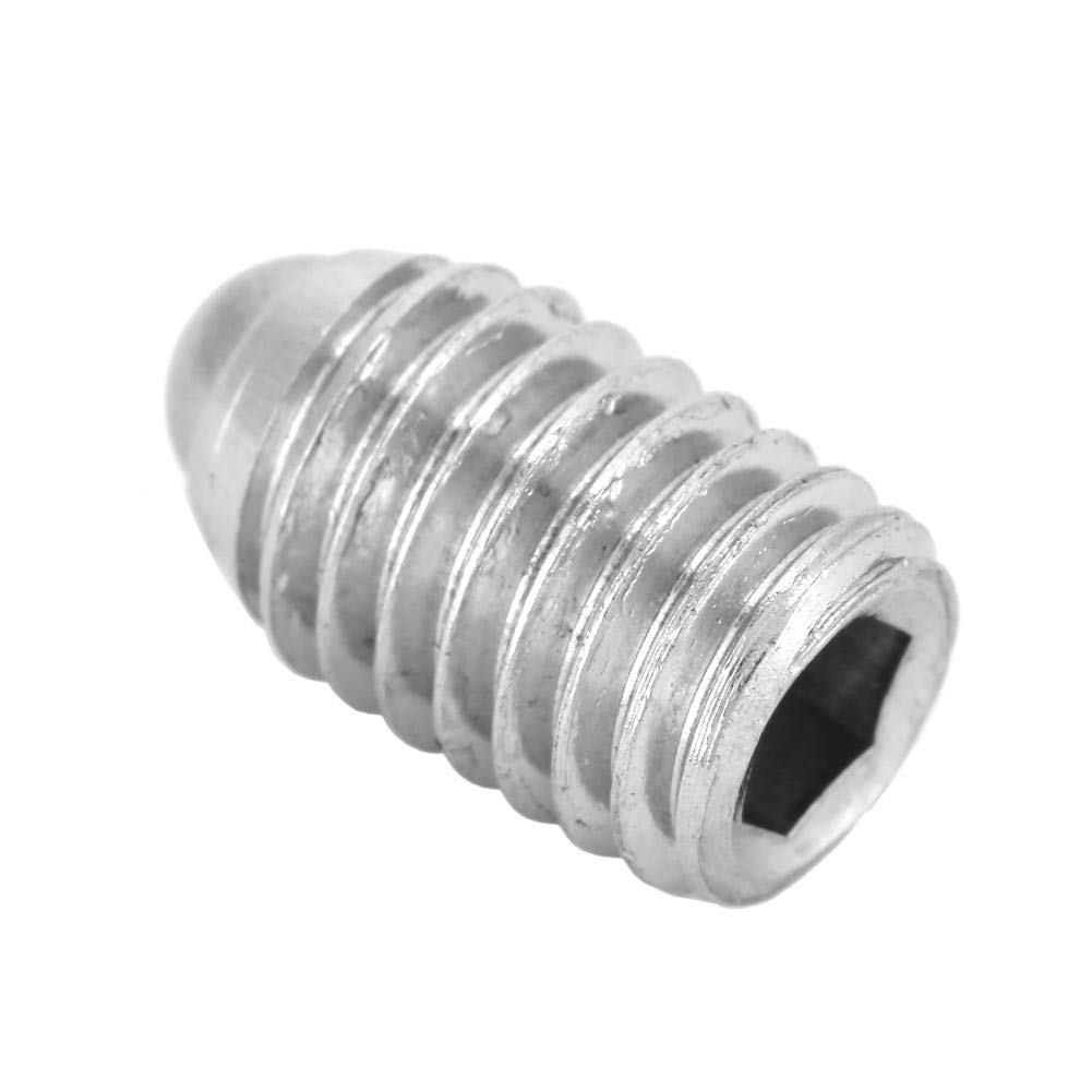Jadeshay 20Pcs M8 Hex Socket Spring Ball Plungers 8 * 10 mm, Durable Stainless Steel Precision Threaded Push Fit Insert Screws for Lubrication and