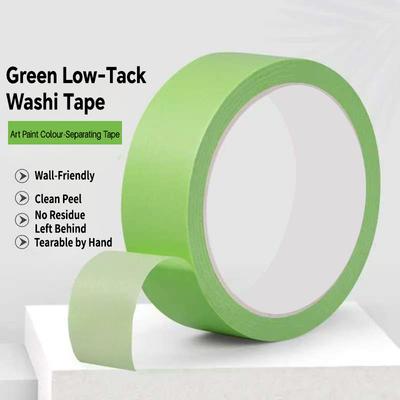 Green Painter's Masking Tape, 25m Roll, Easy Tear, Single Side Adhesive for Oil Painting and DIY