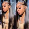 Long Straight Synthetic Wig With Lace Front Adjustable Bangs Black Heat-Resistant Fiber Women