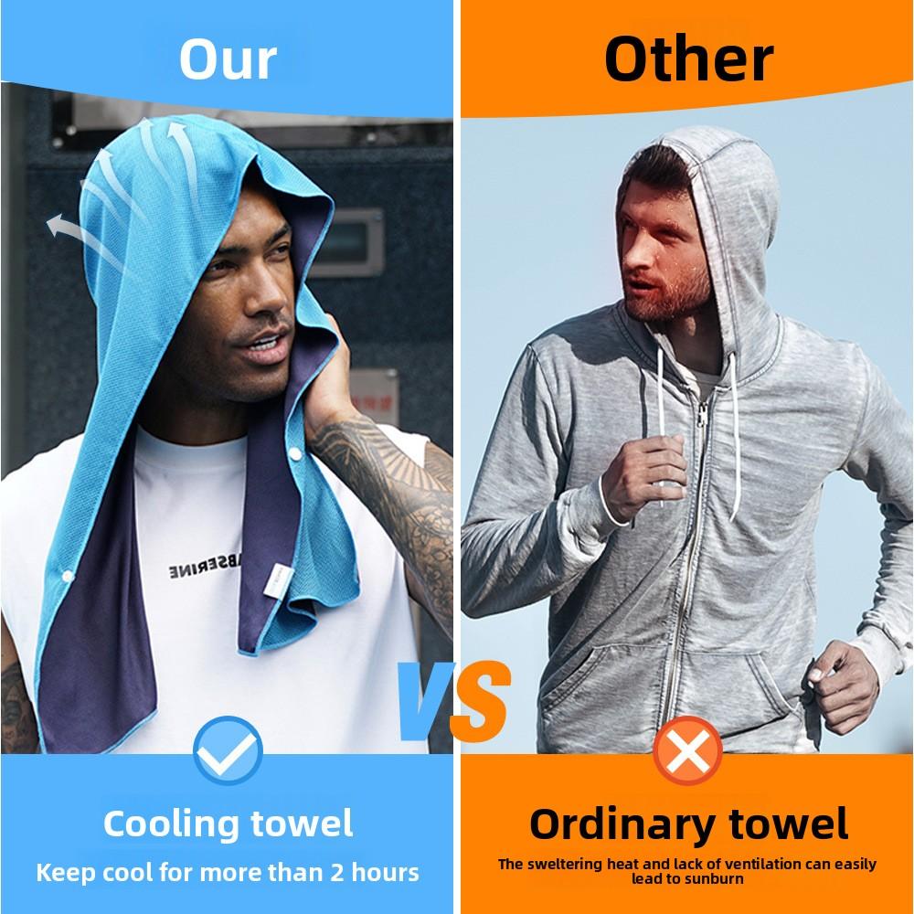 Headband with hood, cooling towel, sun protection shawl, ice-cool towel, outdoor fitness sweat-absorbing quick-dry cooling towel