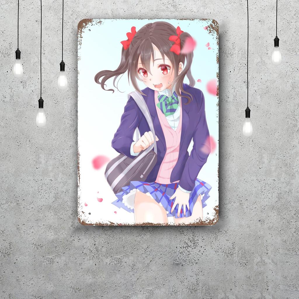 nico yazawa cartoon Funny Bar Metal Sign Retro Plaque Vintage Sign Alcohol Drinker Pub Club  Kitchen Wall Decoration