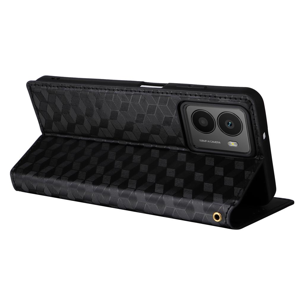 For HMD Fusion 5G Wallet Case Rhombus Imprinted Leather Phone Cover