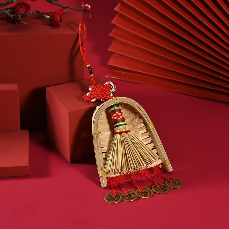 2026 Dragon Boat Festival Mugwort Fan Pendant & Indoor Sachet Bells for Door Handle and Decoration