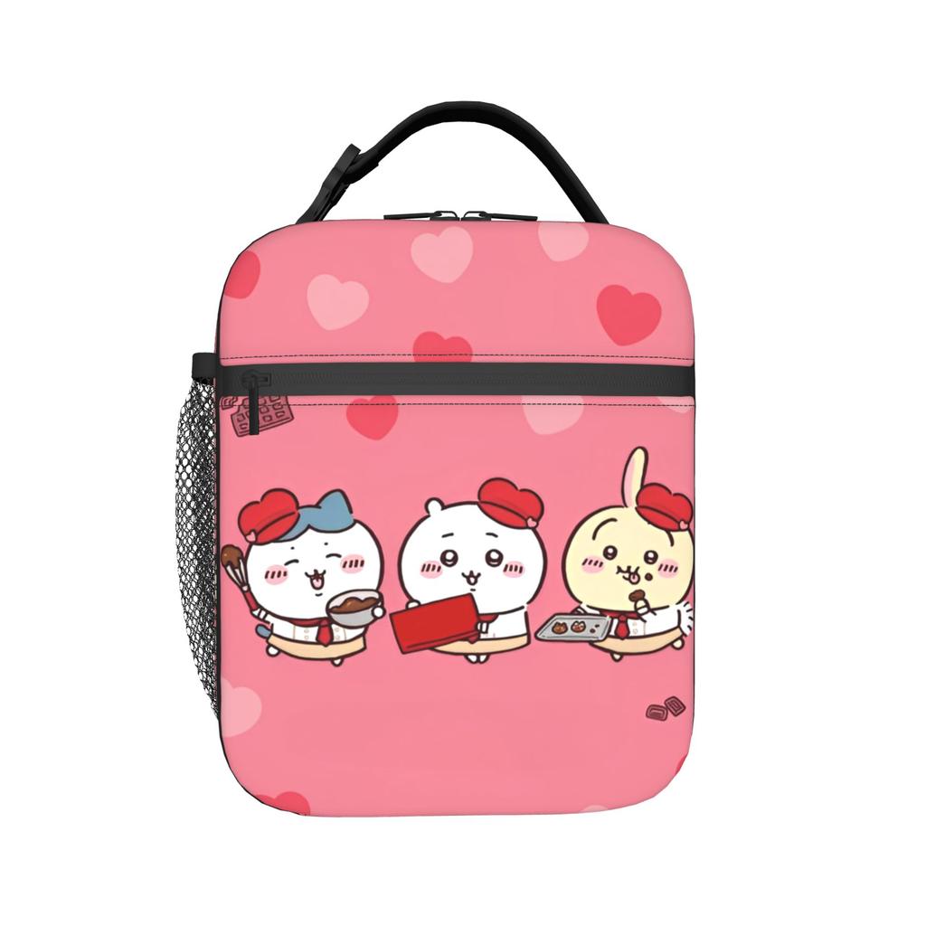 Insulated Lunch Bags Hachiwareed and Usagied Kawaii Merch Food Box Multifunction Thermal Cooler Bento Box For Work