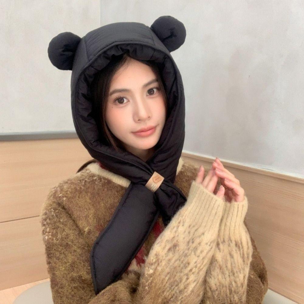 Thickened Down Cotton Pullover Hat Cold Resistant Ski Lei Feng Hat Leisure Winter Pilot Hat Men