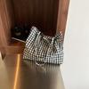 Korean Plaid Shoulder Bag Lightweight Shopping Bag Simple Plaid Tote Bags  for Women