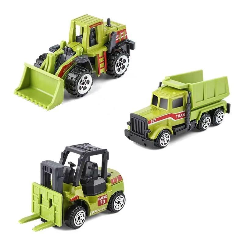6Pcs/Set Educational Toys Alloy Plastic Engineering Truck Car Construction Model Vehicle Loader Tractor Excavator For Kid Gifts
