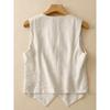 Women's Summer V-Neck Linen Vest - Solid Color, Sleeveless, Slim Fit Tank Top