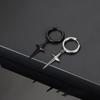 Non-fading Titanium Steel Cross Star Ear Clips - Unisex Retro Hip Hop Punk Jewelry